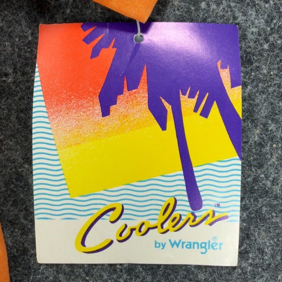 Wrangler Vintage 80s Geometric Shirt Mens S Orange Cotton NWT Deadstock USA - take2supply