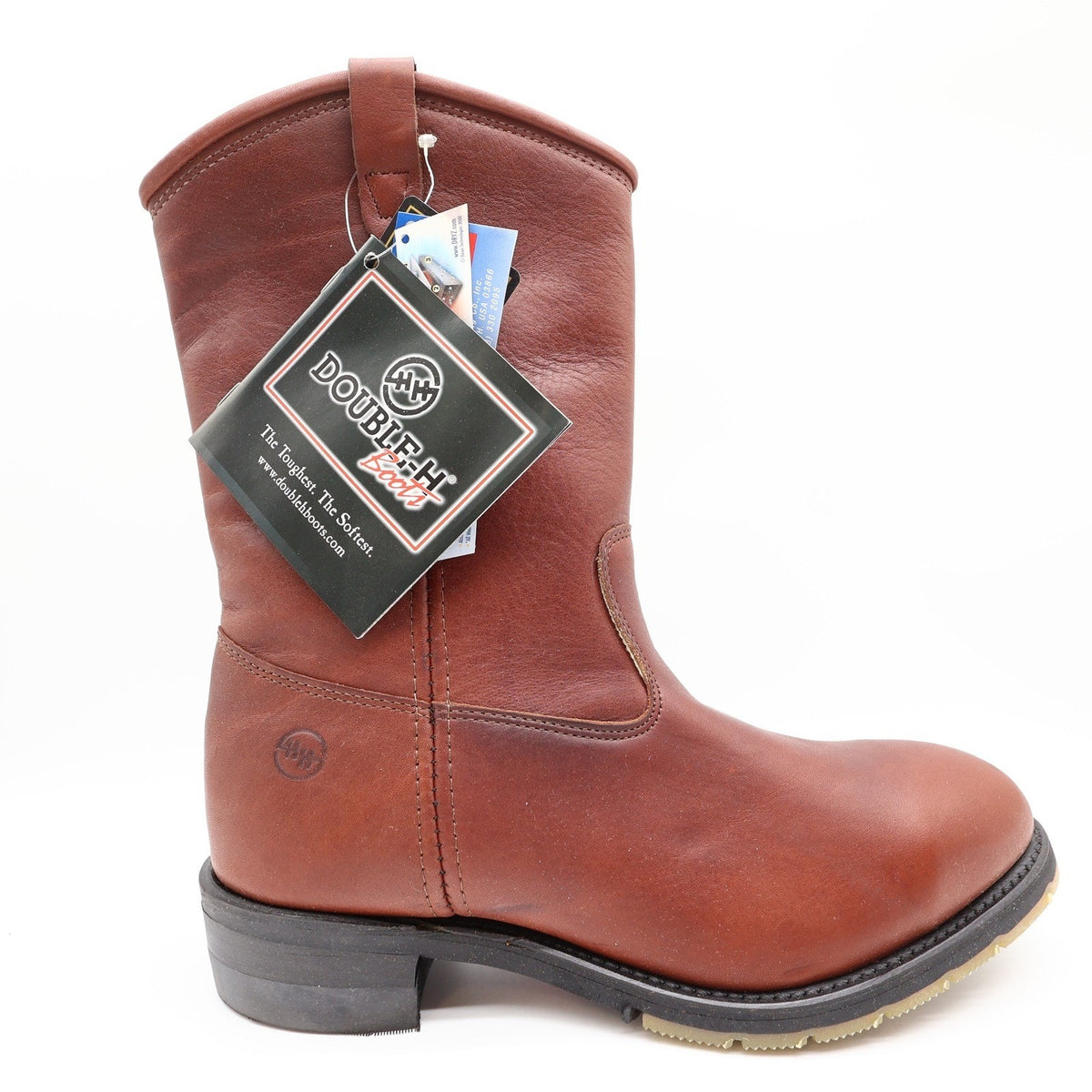 Double-H Wellington Boots Mens 10.5 D Brown Leather Work Boots NWT