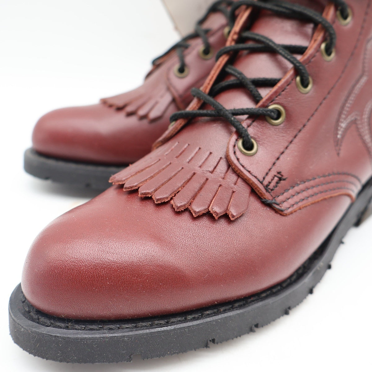 Double-H Boots Packer Boots 7 M Vintage Burgundy Leather Aero-Glide 7 USA 9313 - take2supply