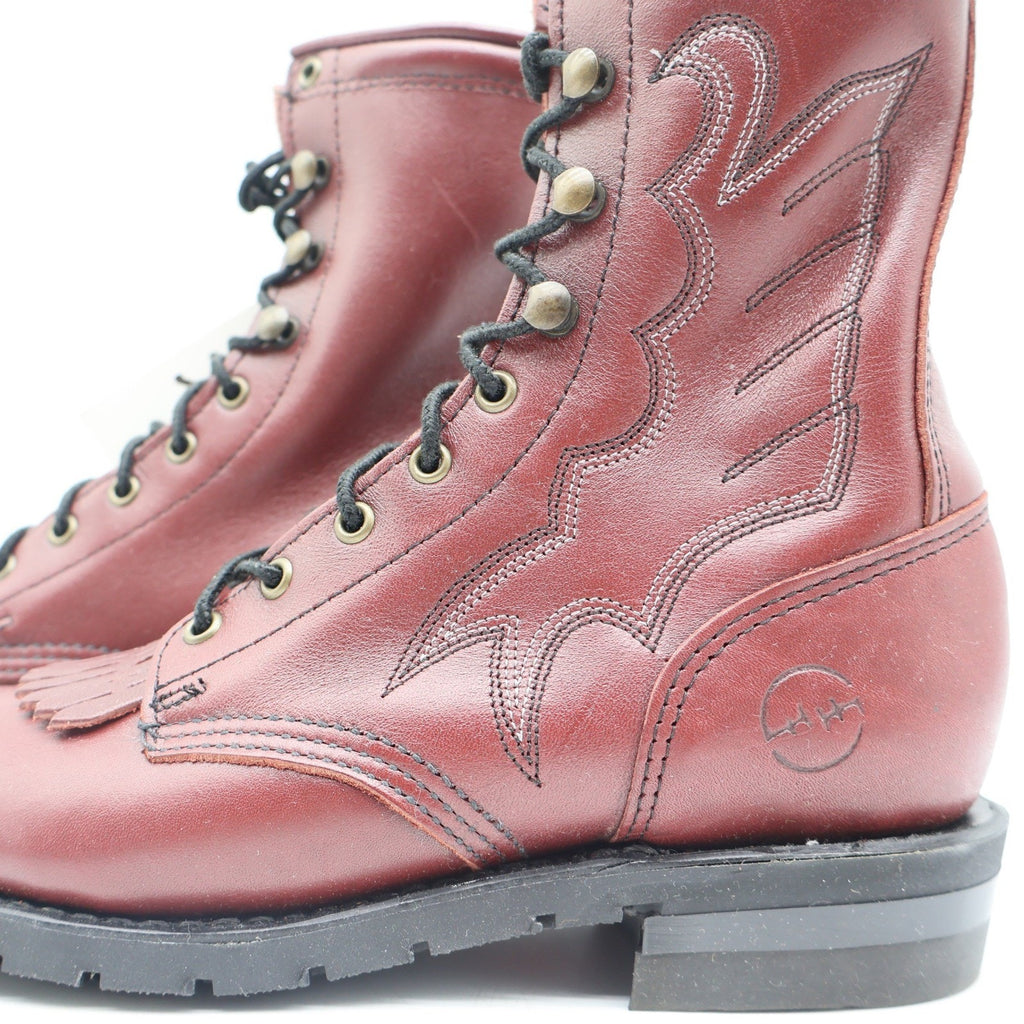 Double-H Boots Packer Boots 7 M Vintage Burgundy Leather Aero-Glide 7 USA 9313 - take2supply