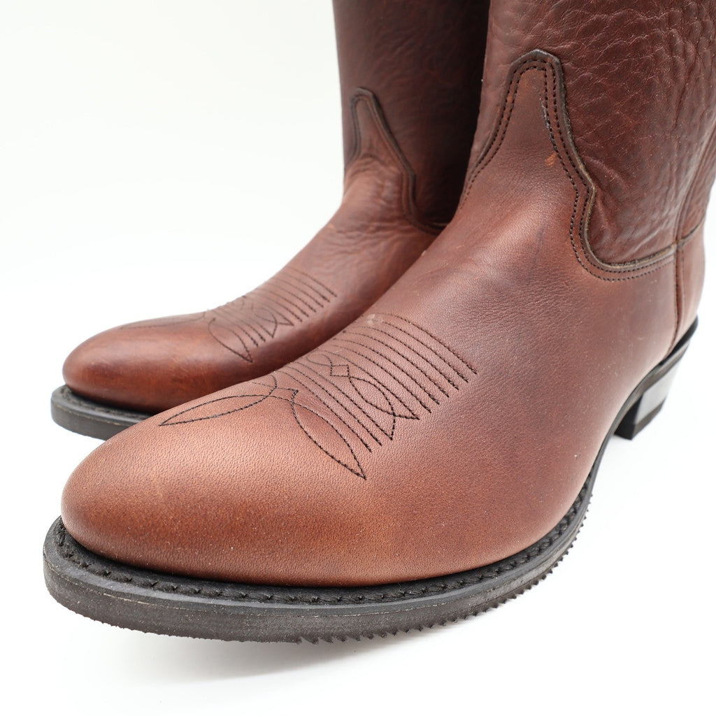 Double H Vintage 90s Western Boots Mens 12 D Brown Leather Cowboy 3203 USA NIB