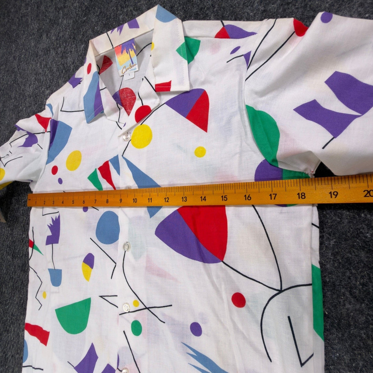 Wrangler Vintage 90s Geometric Shirt Boys Large White Cotton NWT - take2supply