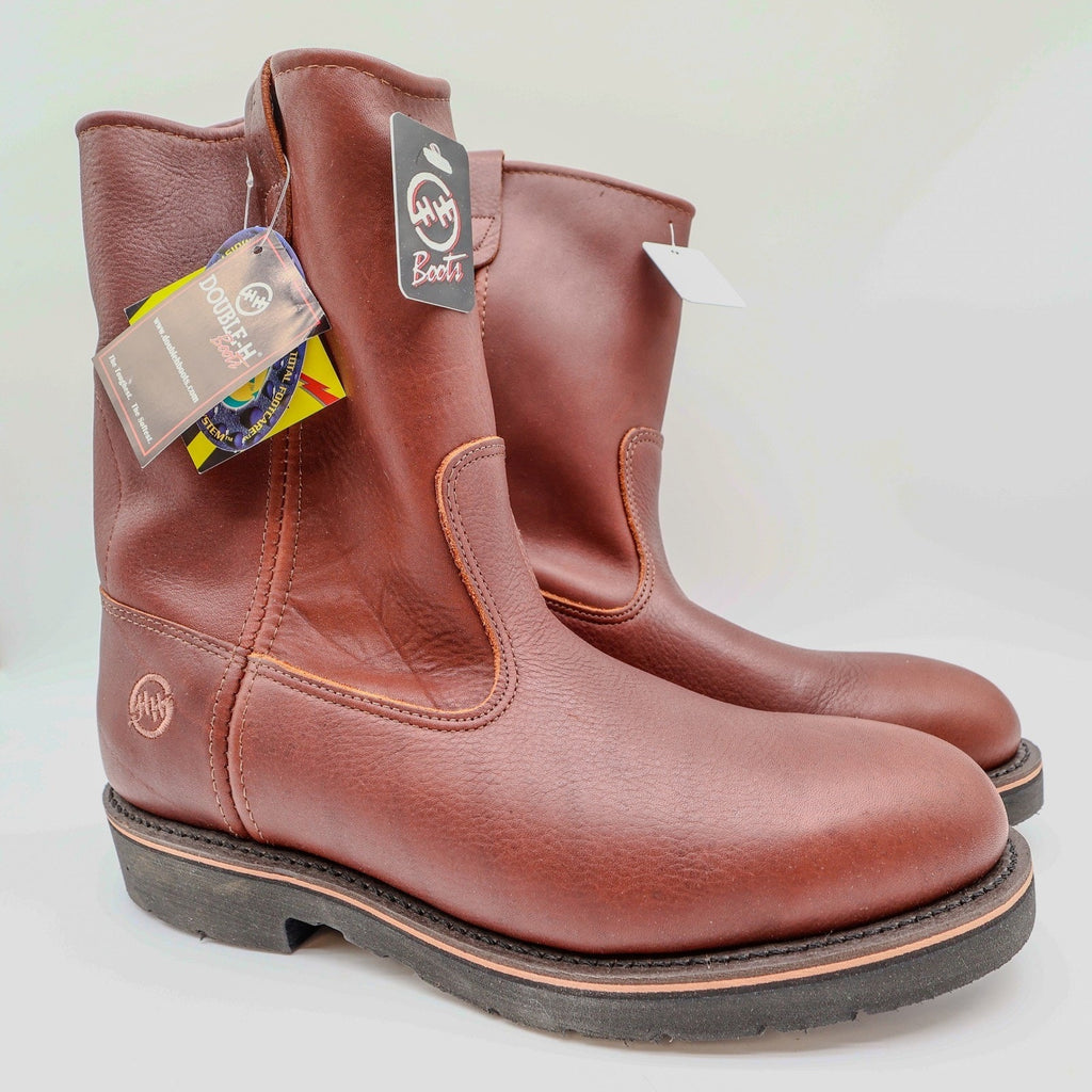 Double-H 3730 Boots Mens 11EE Brown Leather AG7 Ranchwell EH Made in USA NWT