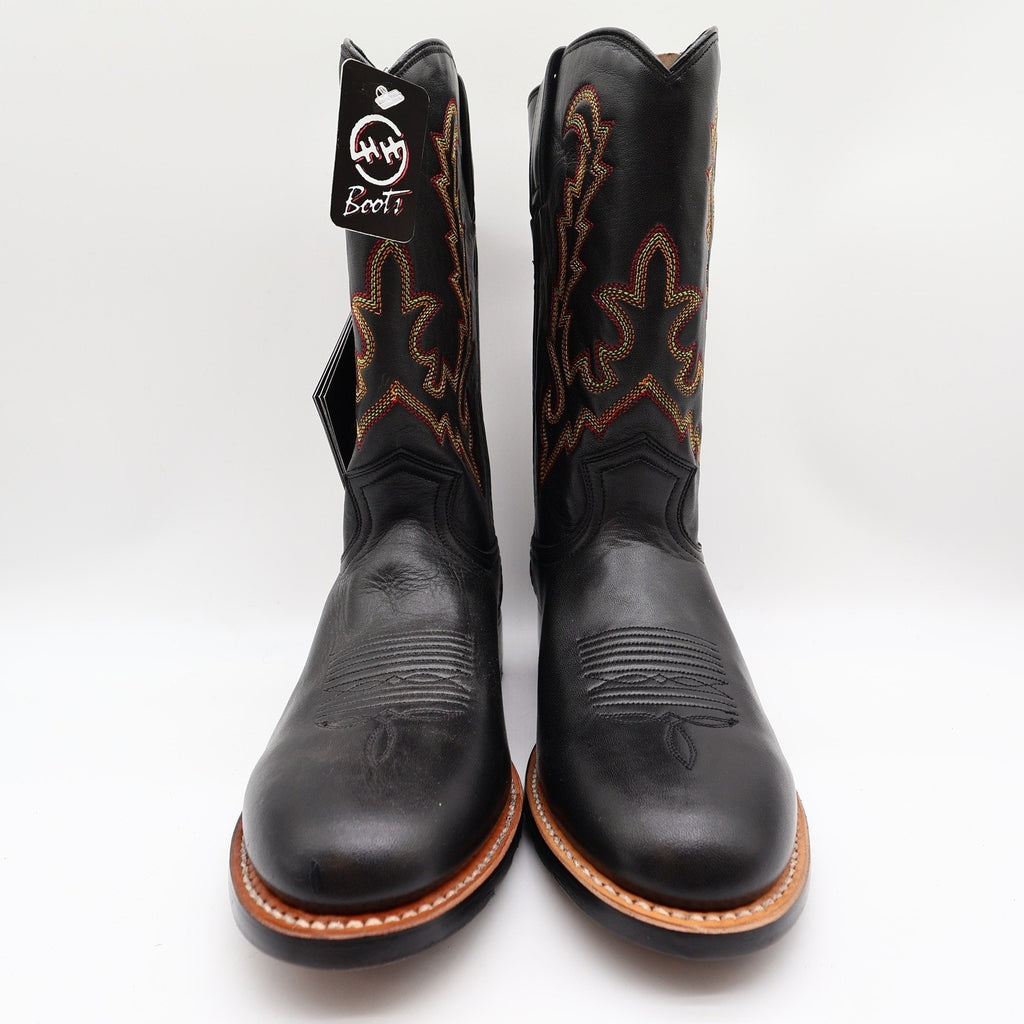 Double-H Super Roper Western Boots Mens 8.5 Black Leather NWT 3392