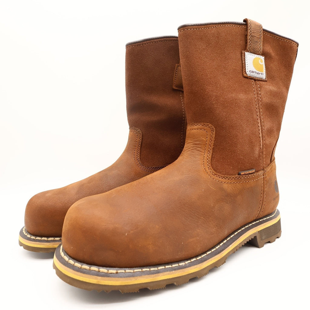 Carhartt Nano Composite Toe Work Boots Mens 10.5W Brown Leather Waterproof NEW