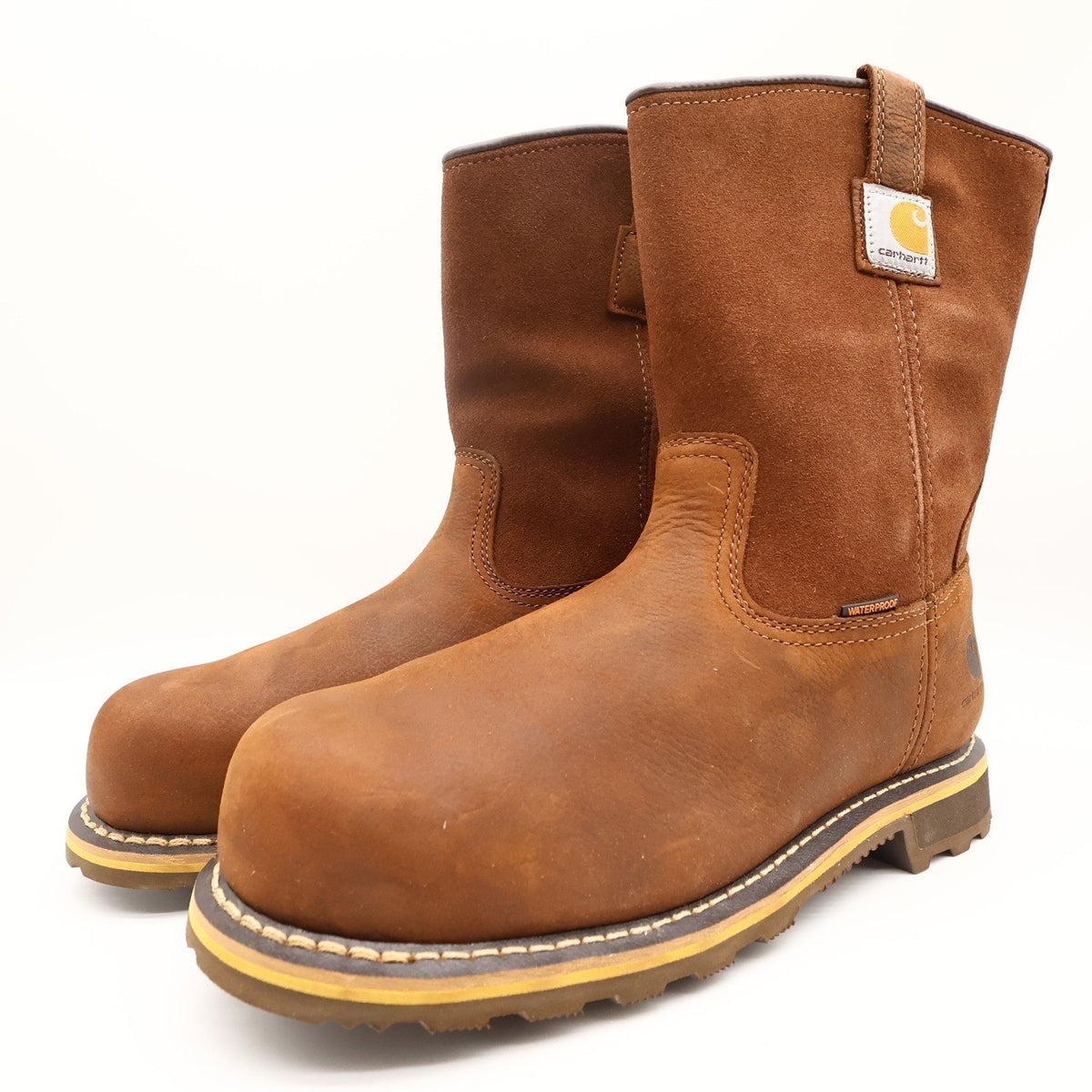 Carhartt Nano Composite Toe Work Boots Mens 10.5W Brown Leather Waterproof NEW