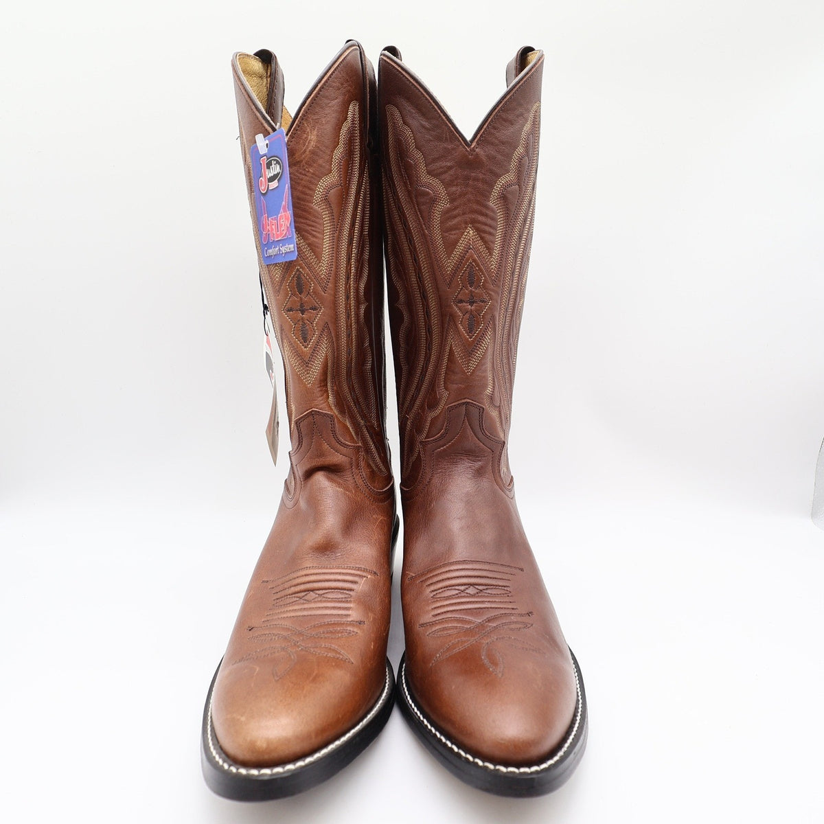 Justin 2417 Cowboy Boots Mens 9 D Coffee Saltillo Brown Leather NWT