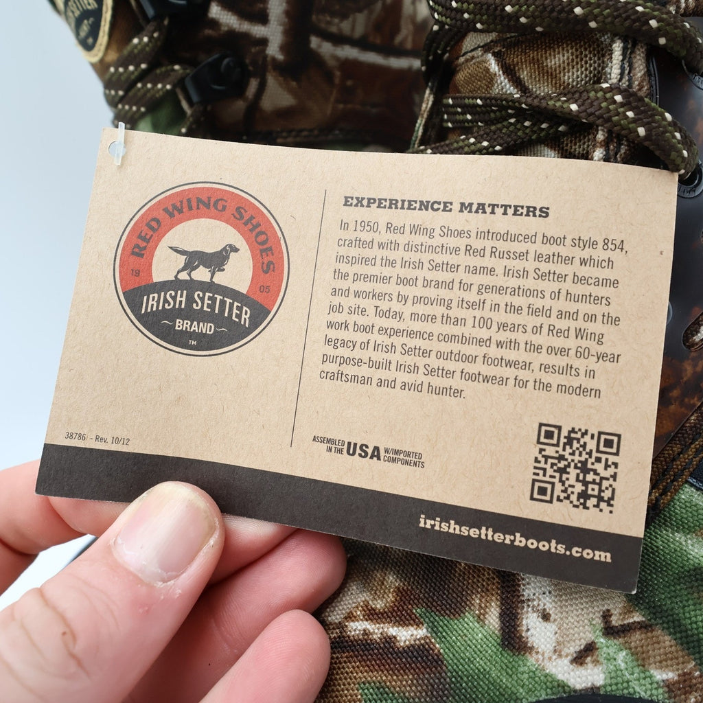 Irish Setter Boots Mens Size 9 D Shadow Trek Gore-Tex Camo Hunting 3858 NIB - take2supply