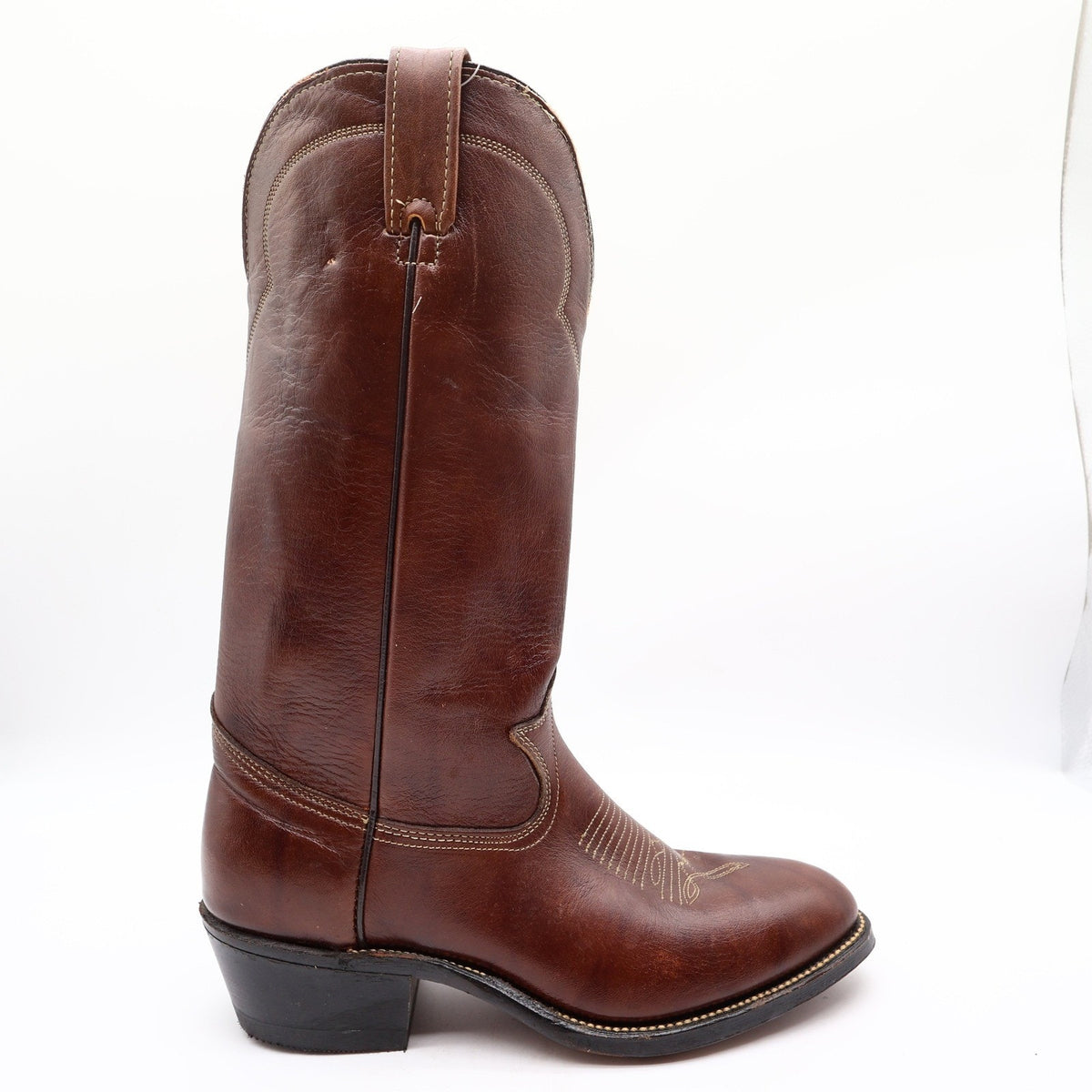 Laredo Vintage 90s Western Boots Mens 9 D Chocolate Brown Leather 2723 NIB - take2supply