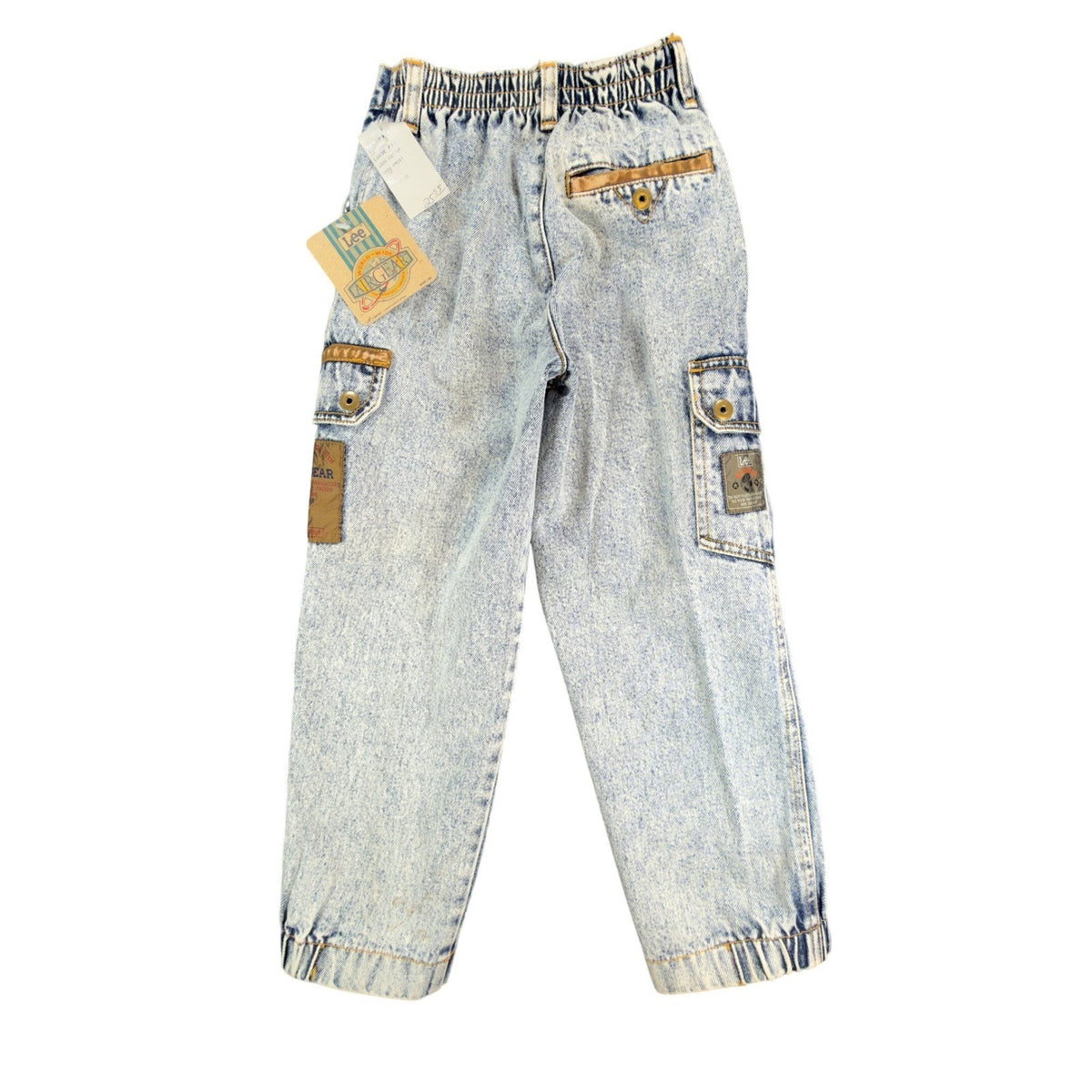 Lee AirGear Cargo Jeans Boys 6 Blue Cotton Loose Fit Vintage 90s Acid Wash