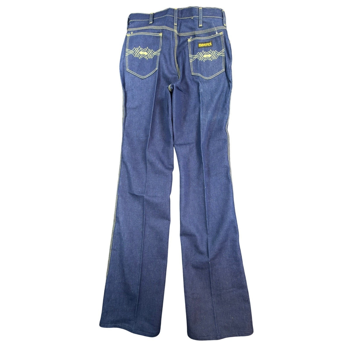 Maverick Vintage 70s Jeans Mens 32x36 Blue Denim Flare Bell Bottoms NWT USA