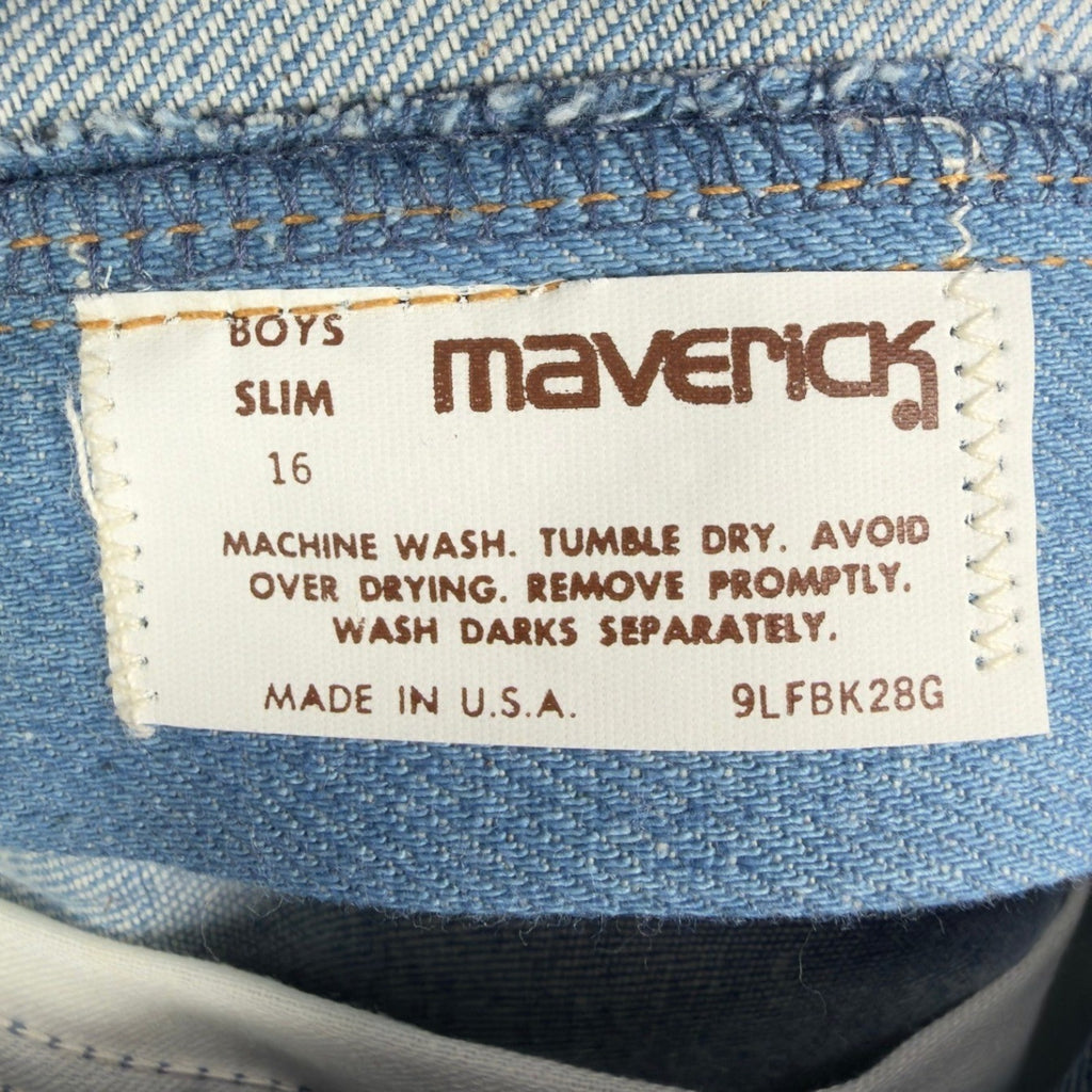 Maverick Vintage 70s Frayed Short Boys 16 Slim Blue Denim NWT Deadstock USA - take2supply