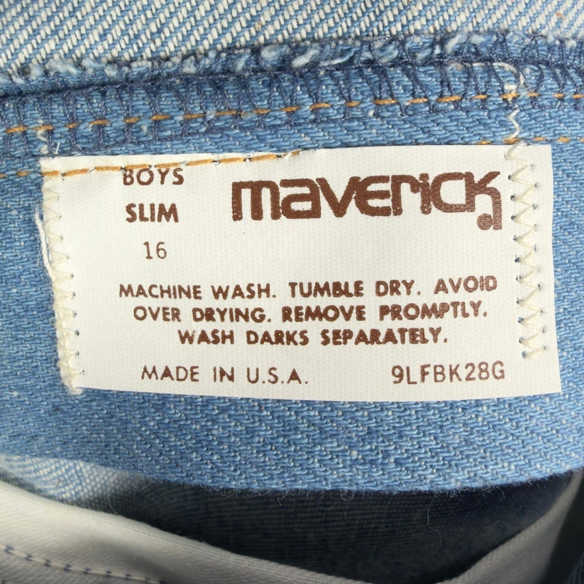 Maverick Vintage 70s Frayed Short Boys 16 Slim Blue Denim NWT Deadstock USA - take2supply
