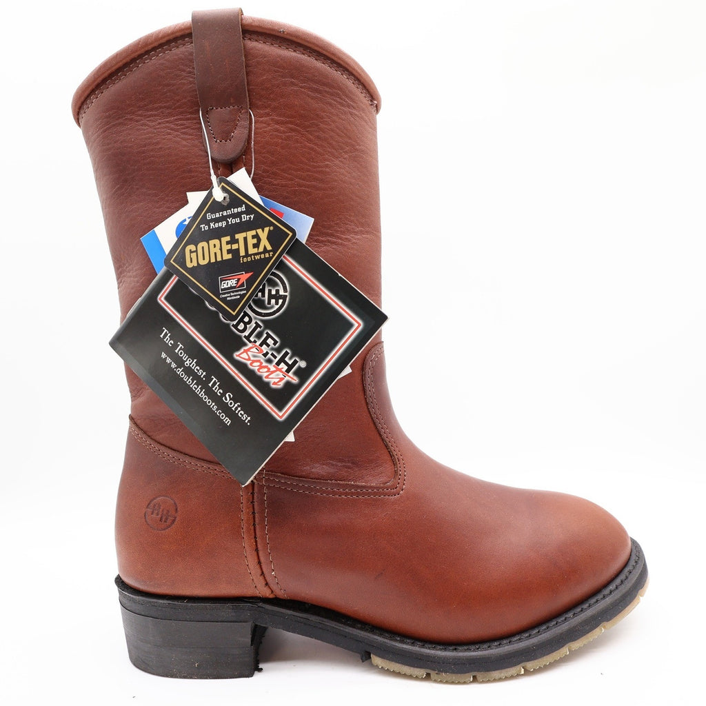Double-H Ranch Wellington Boots Mens 8.5 D Brown Leather Gore-Tex NWT 2580