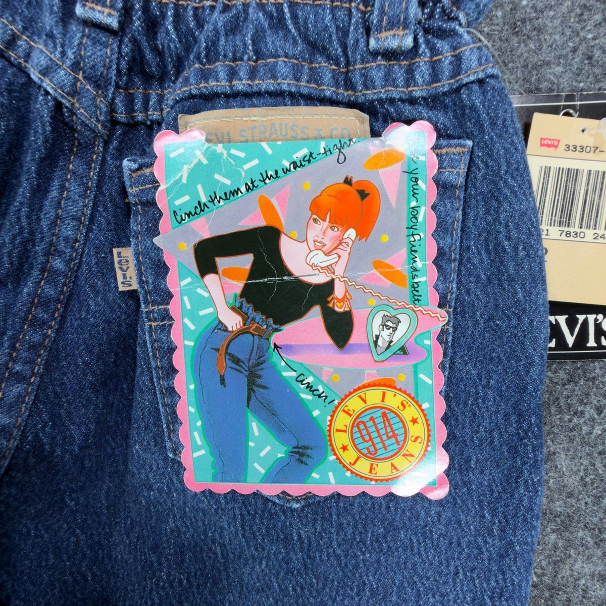 Levi Vintage 914 Short Girls 12 Blue Cotton NWT Made in USA Paperbag Waist C676 - take2supply