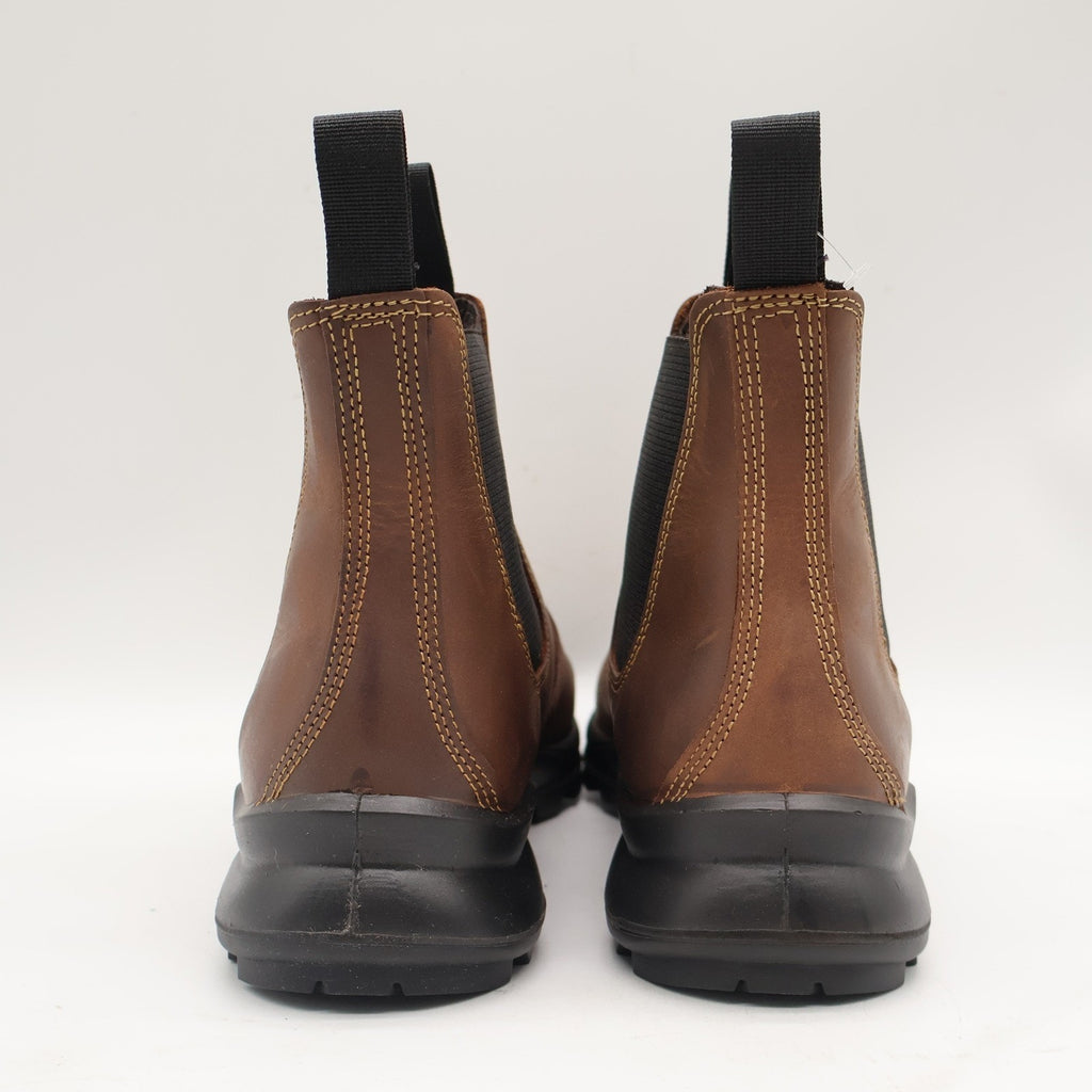 Grisport Cardigan Safety Boots Mens Size 9 Brown Leather Italian Chelsea Pull On
