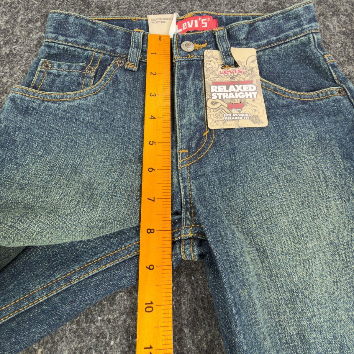 Levis Y2K 549 Relaxed Straight Shorts Boys 6 Blue Ramie Cotton NWT