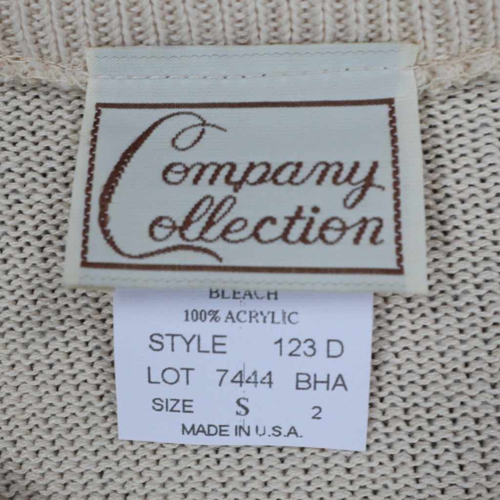 Company Collection Knit Top Womens Small Vintage 90s Tan Seashell Starfish USA
