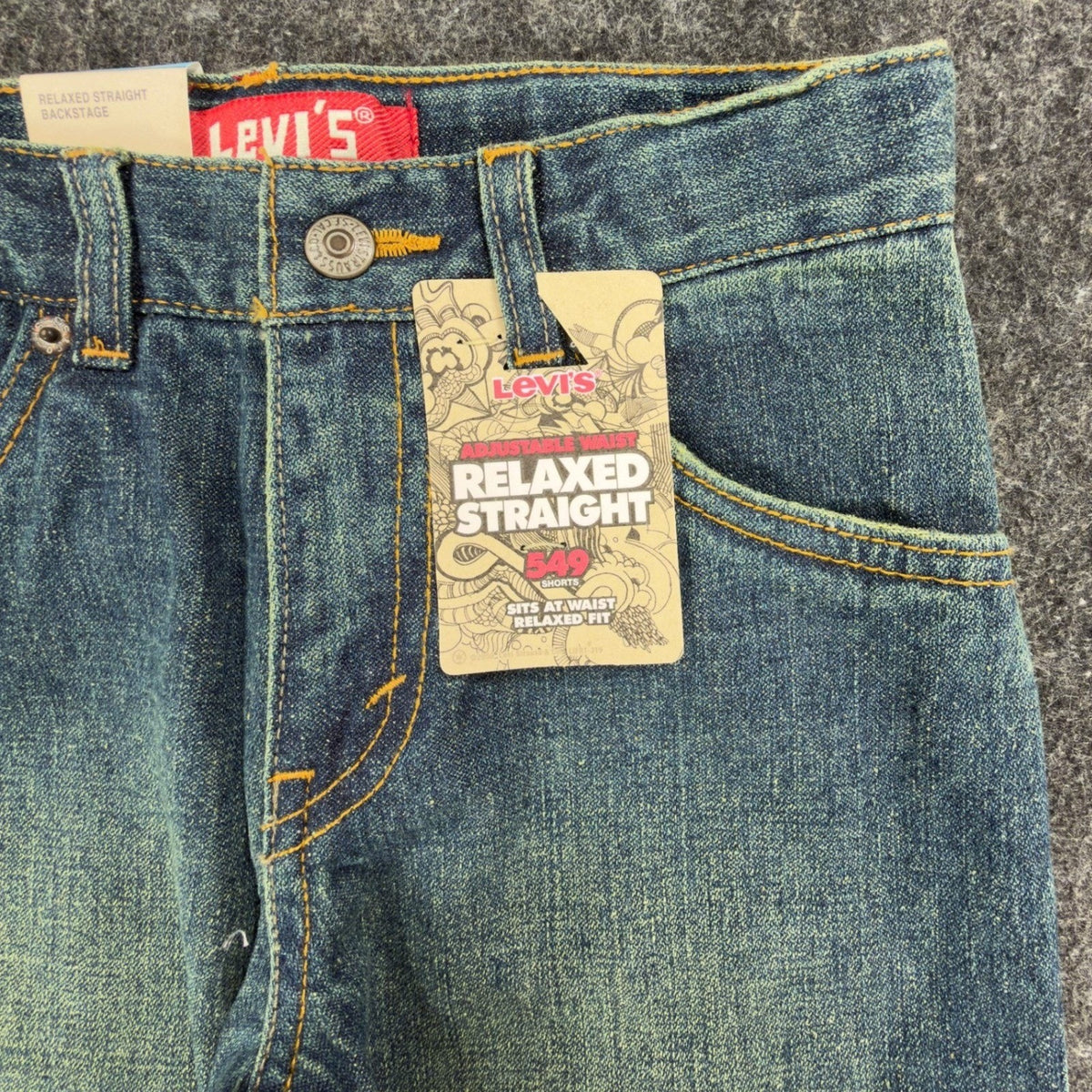 Levi's Y2K 549 Relaxed Straight Jean Shorts Boys 7 Reg Blue Denim NWT