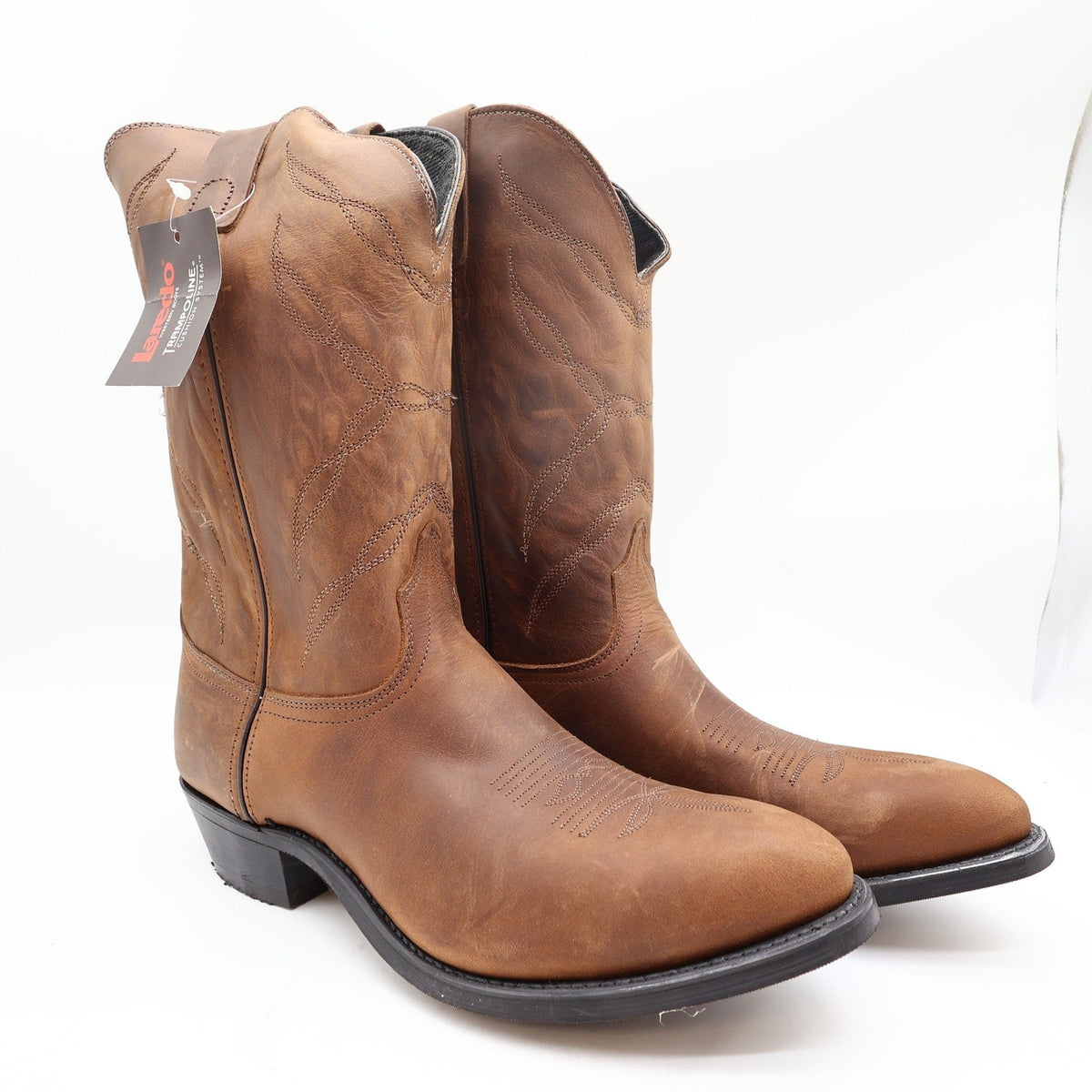 Laredo Brushwood 1805 Tan Leather Western Cowboy Boots Men's 12D NWT