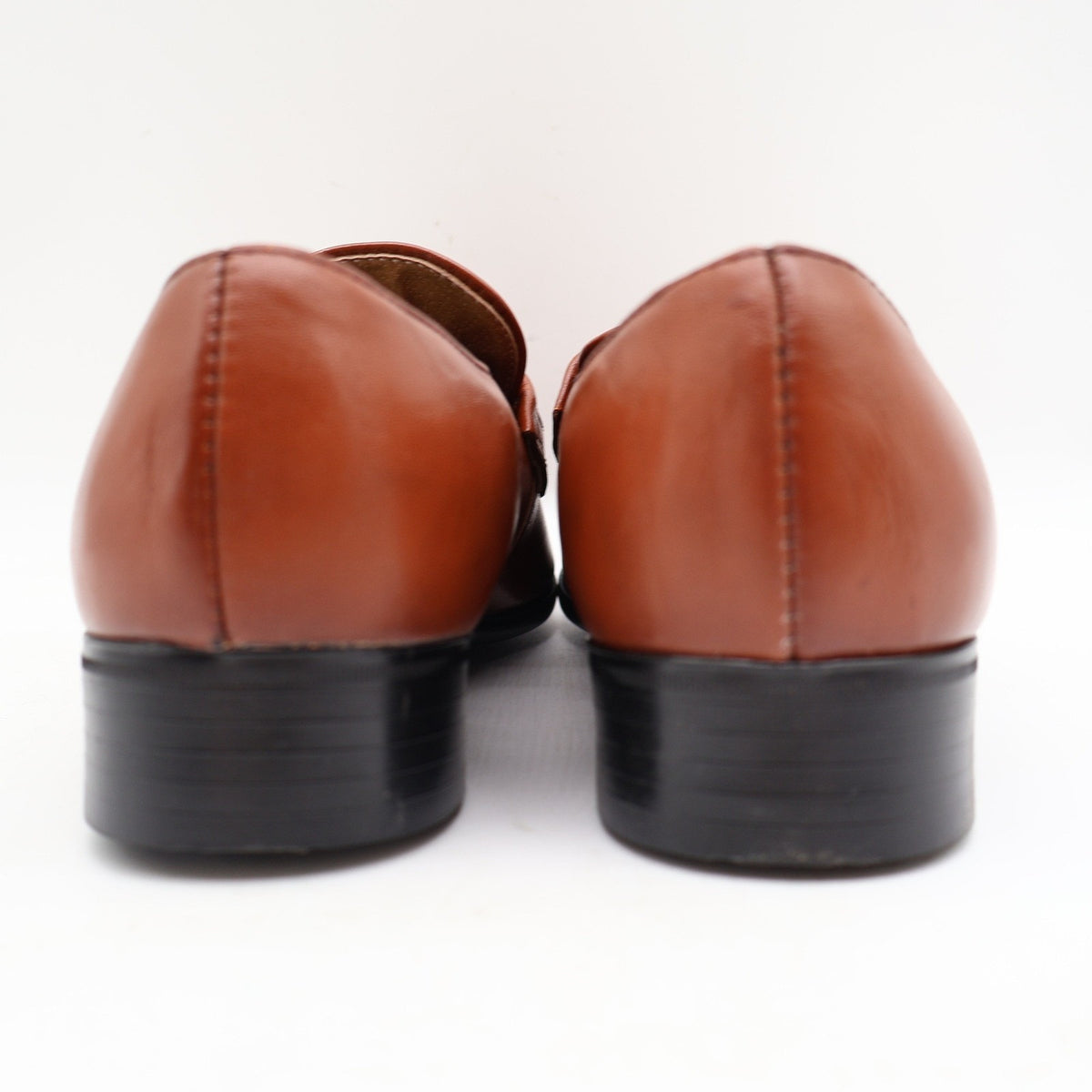 Vintage Barclay Endicott Johnson 96140 Cognac Leather Loafers Men's 7D USA Deadstock