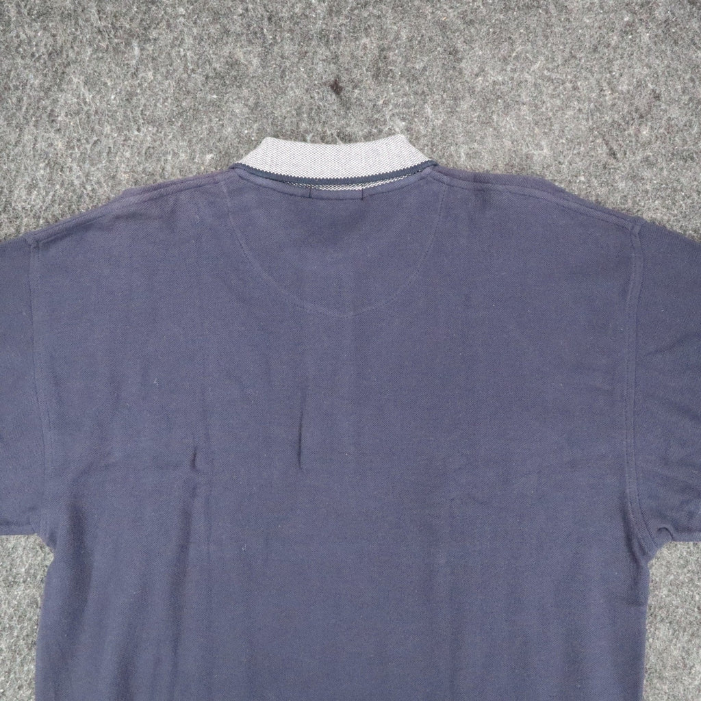 Vintage 90s WinnerMate Navy Cotton Pique Polo Shirt Men's Medium Deadstock