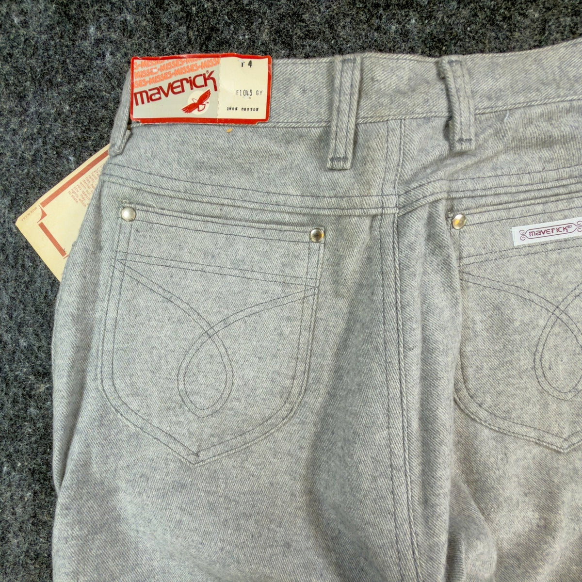 Maverick Pants Misses 14 Vintage 80s Gray Cotton Straight Leg Made in USA NWT