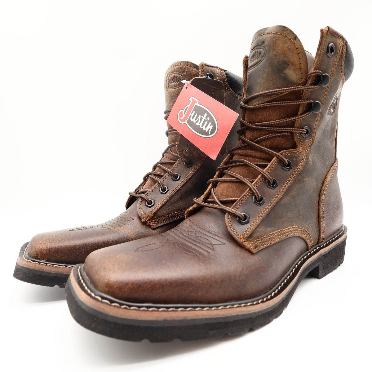 Justin Modern SE681 Work Boots Mens 12 D Brown Leather New With Tags - take2supply