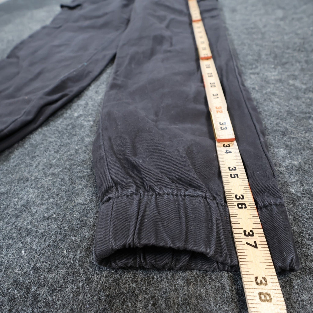 H&M Divided Cargo Joggers Womens Size 2 Black Cotton Utility Streetwear Pants