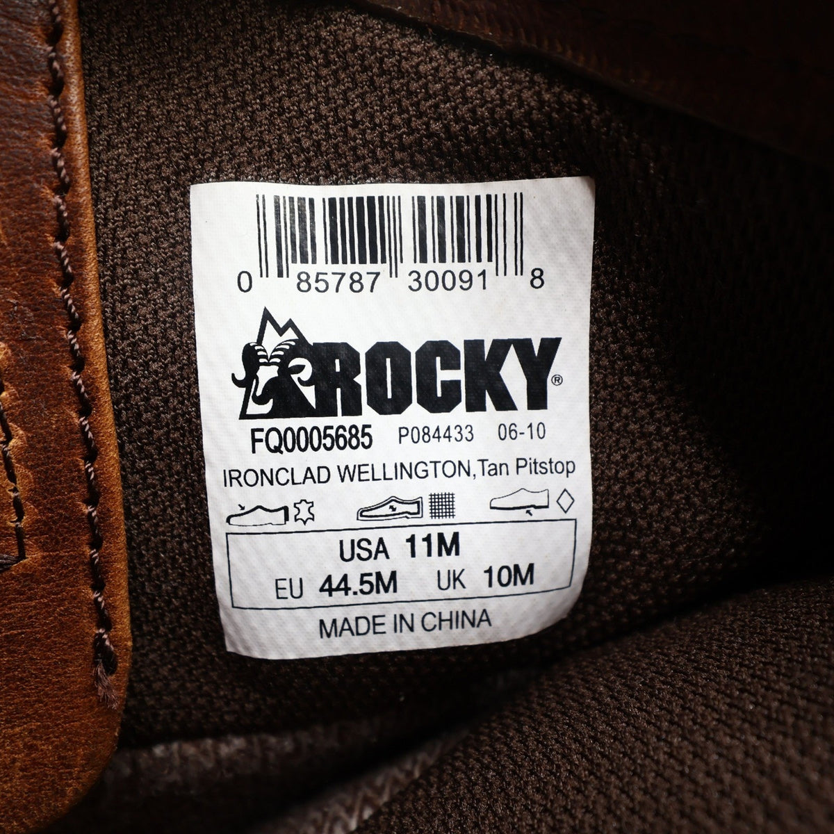 Rocky IronClad 11-Inch Waterproof Tan Leather Wellington Work Boots Men's 11M NWT