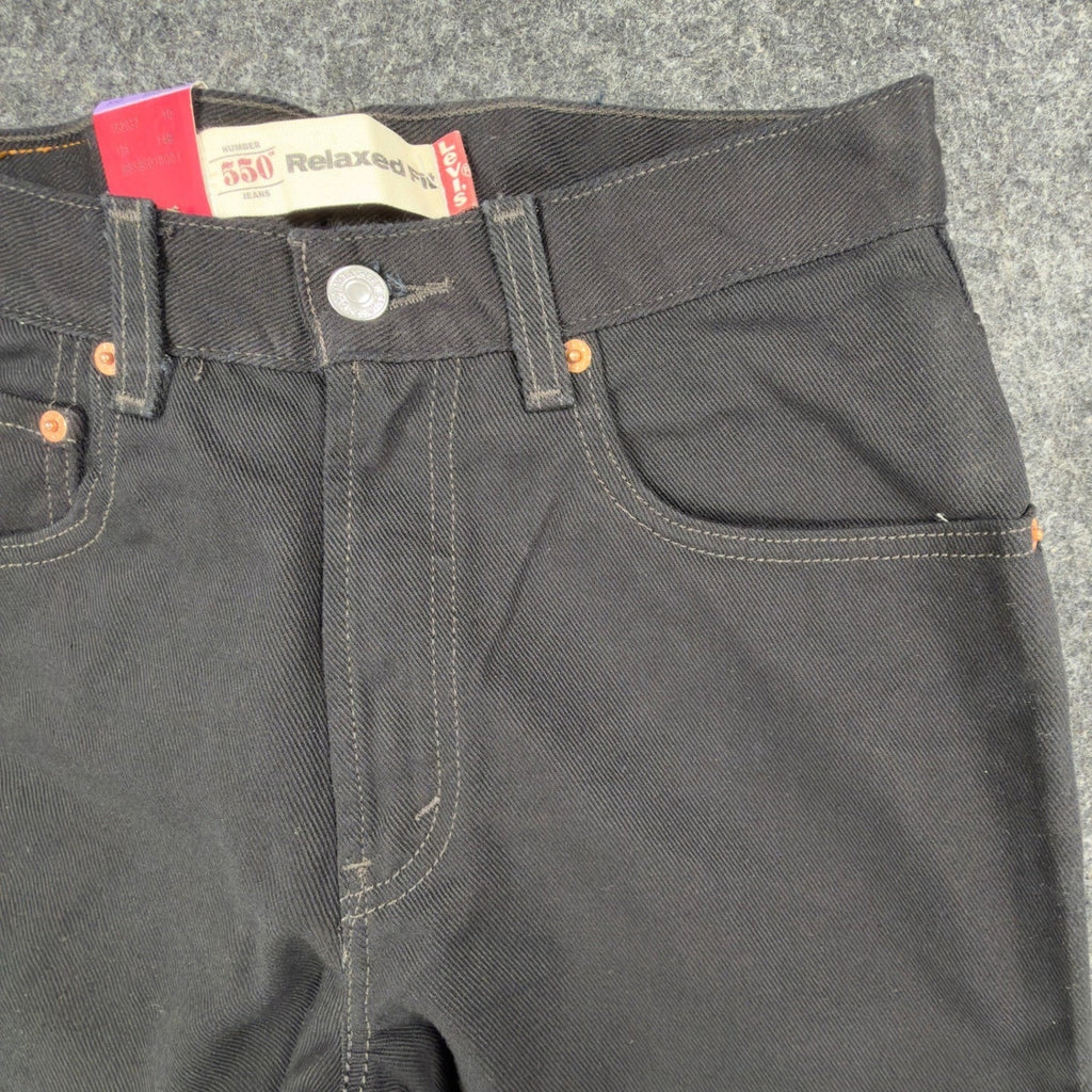 Levi's Y2K 550 Relaxed Fit Jeans Boys 29x30 Black Cotton Deadstock NWT