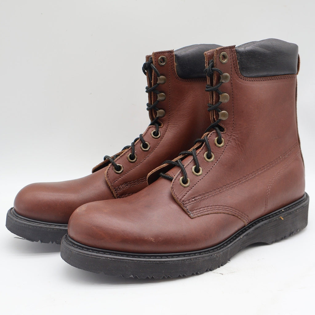 Carolina Work Boots Mens 11 D Vintage Brown Leather Made in USA Stock 895 Y2K
