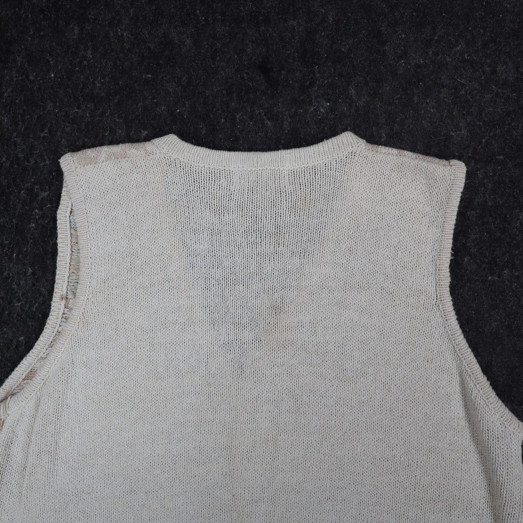 Beldoch Popper Sweater Vest Women M Vintage 90s NWT Natural Ramie Cotton Floral