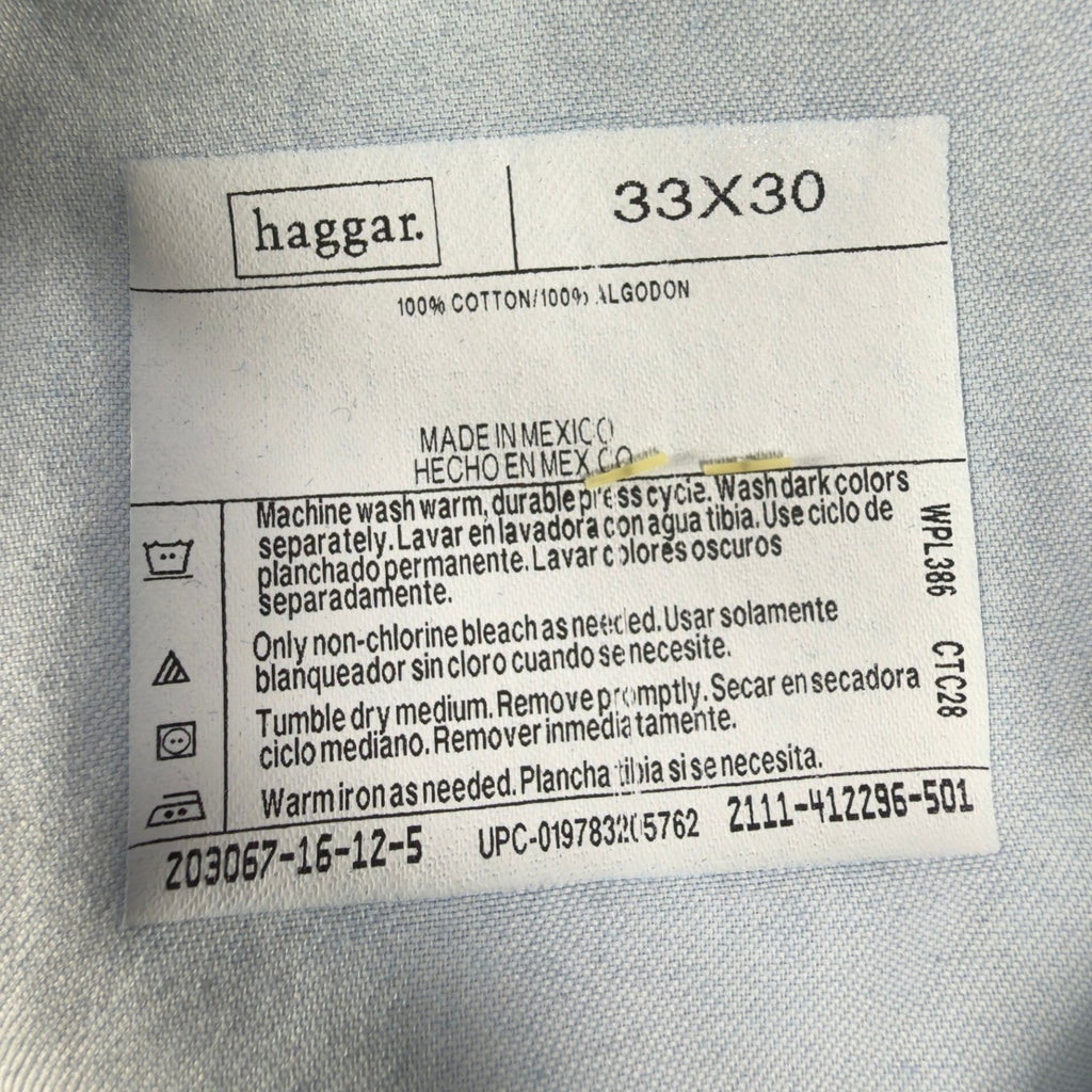 Haggar Y2K BL2K Denim Pants Mens 33x30 Blue Cotton Pleated New With Tags