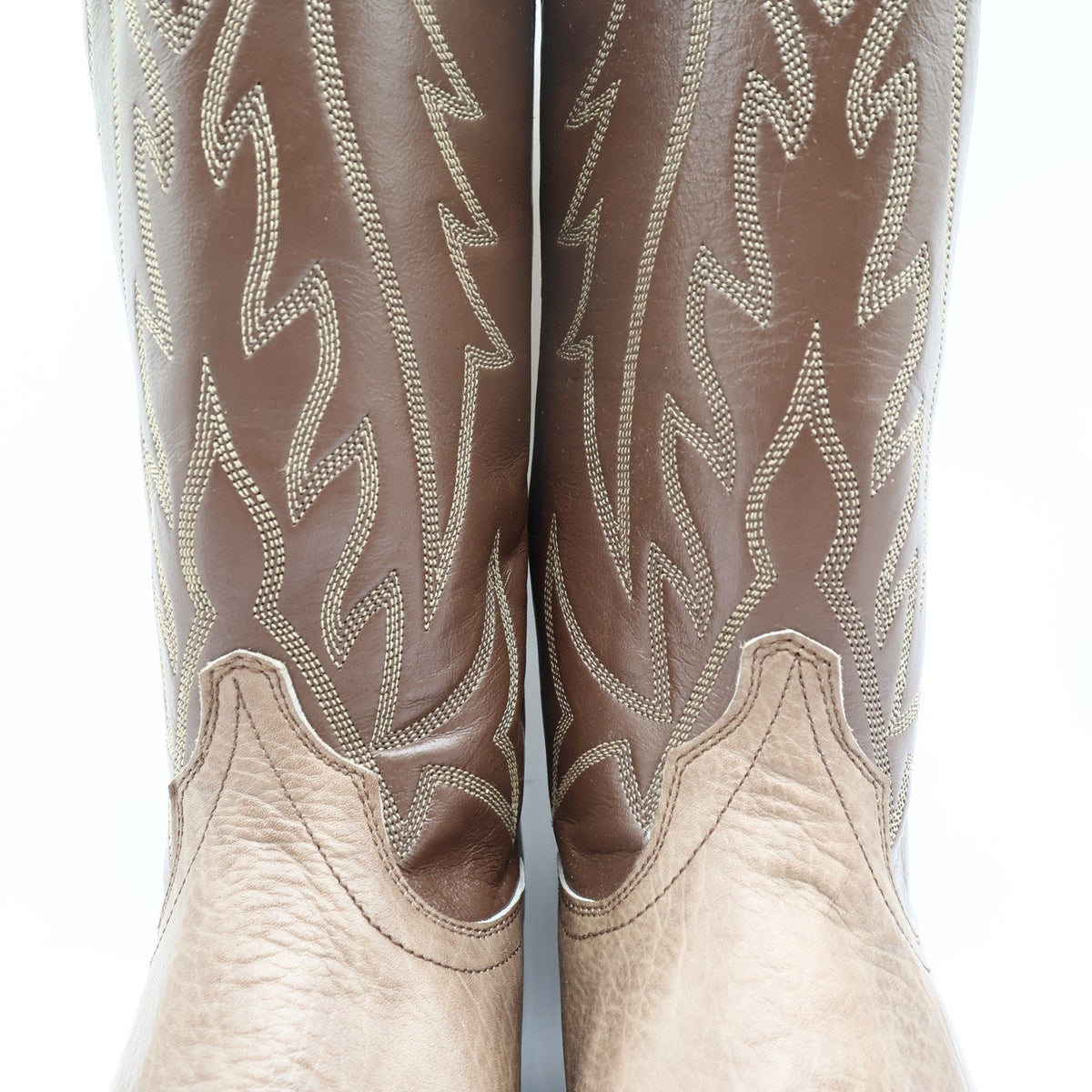 Wrangler Vintage Trophy Series Cowboy Boots Mens 10.5 D Taupe Leather NIB USA