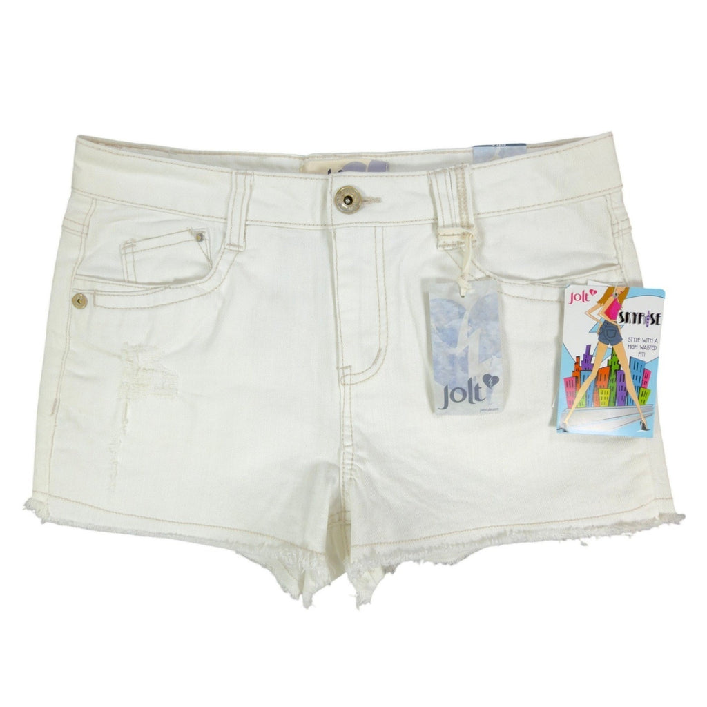 Jolt Modern Skyrise High Waisted Denim Shorts Juniors 9 White NWT