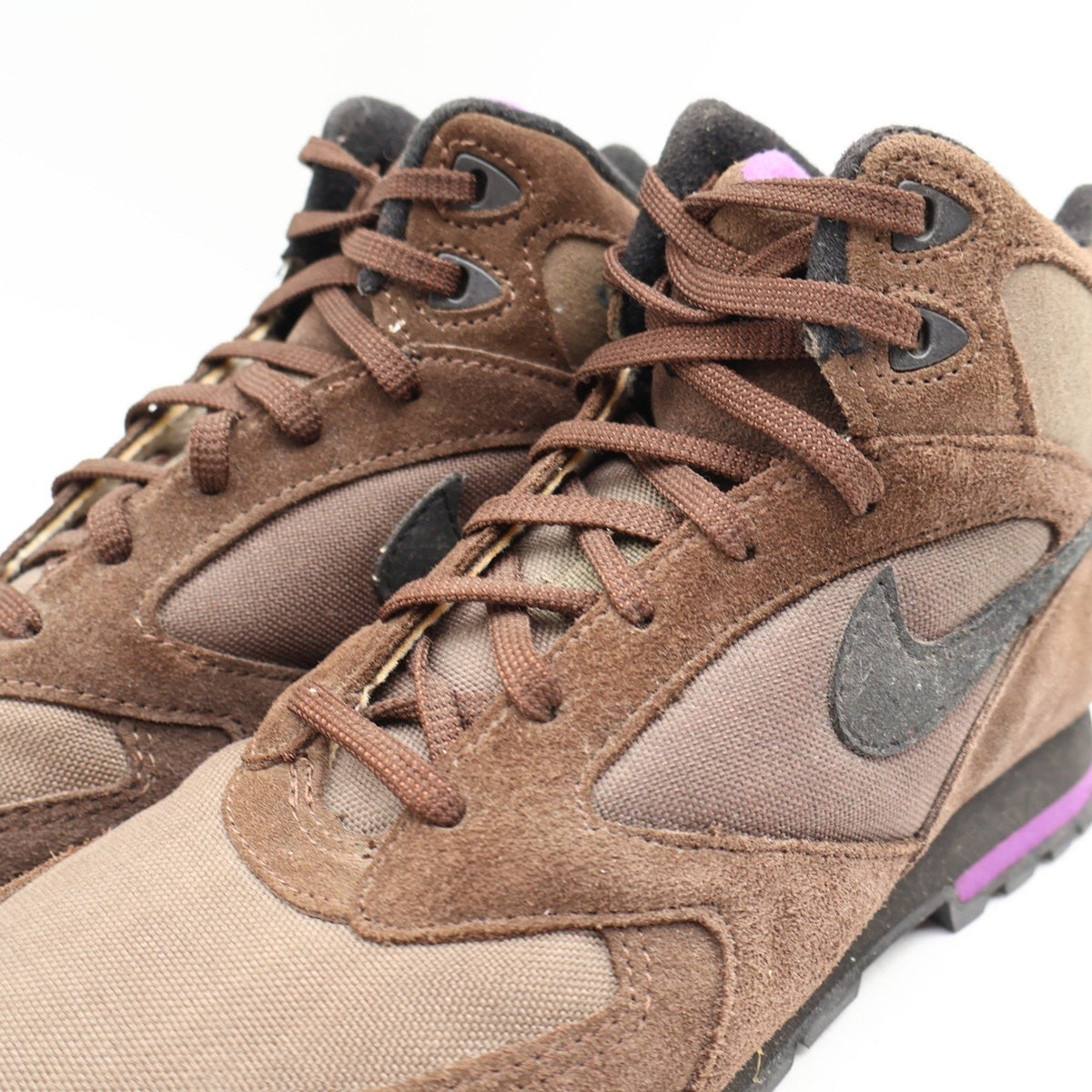 Vintage 1992 Nike Caldera 3/4 Plus Chocolate Suede Hiking Boots Men's 7 Deadstock