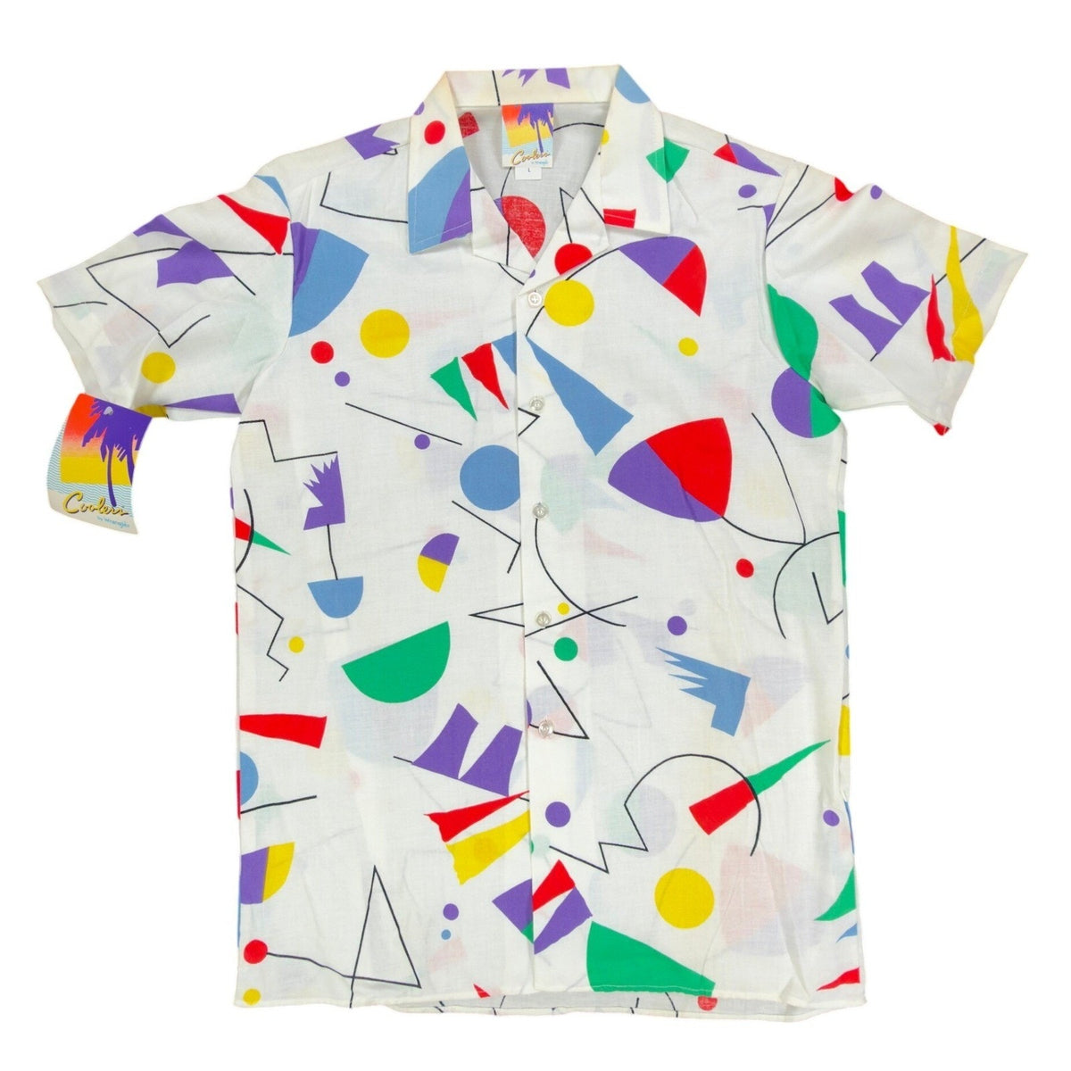 Wrangler Vintage 90s Geometric Shirt Boys Large White Cotton NWT - take2supply