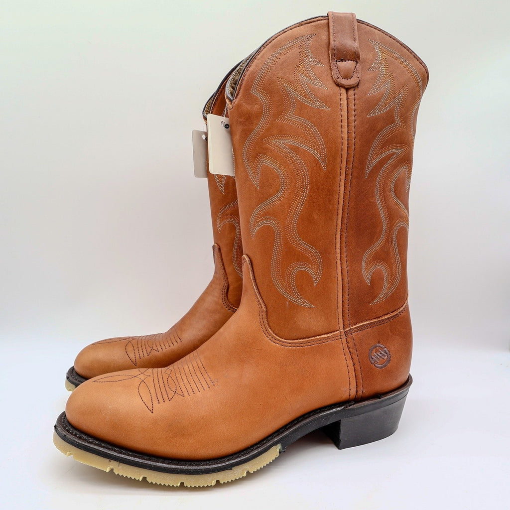 Double-H 12" AG7 Ice Work Western Boots Mens 11 D Ochre Leather NWT Made in USA