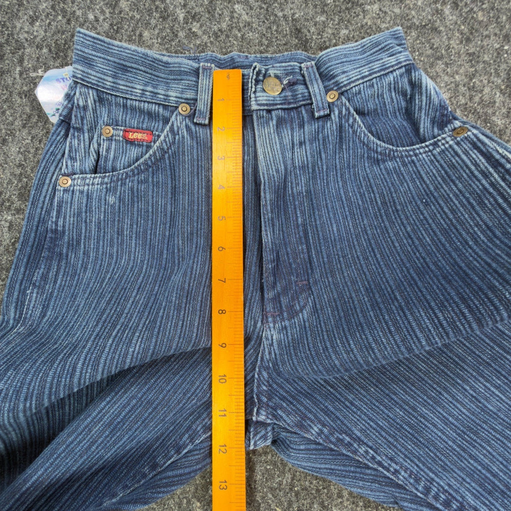 Lee Vintage 80s Pinstripe Jeans Juniors 3 Blue Cotton USA NWT Deadstock