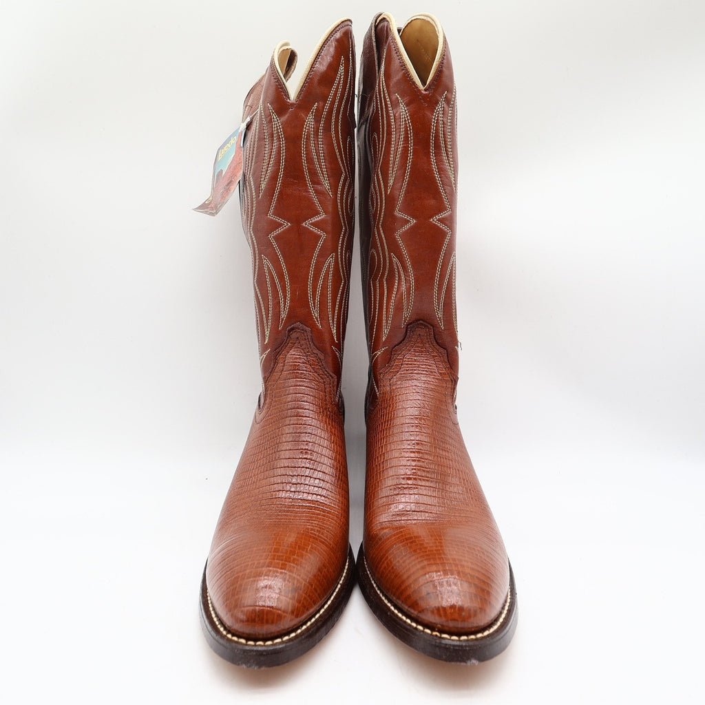 Laredo Vintage 900 Western Boots Women 10 B Brown Lizard Print NWT Deadstock - take2supply