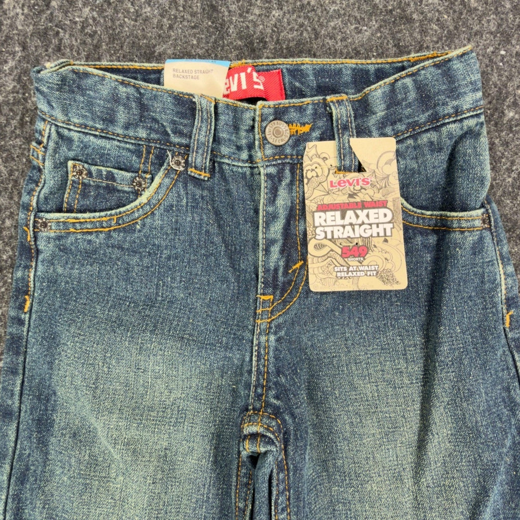 Levi's Y2K 549 Relaxed Straight Shorts Boys 4 Blue Ramie Cotton NWT
