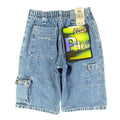 Lee Pipes 90s Vintage Denim Cargo Shorts Boys 7X Retro Stone Blue NWT New