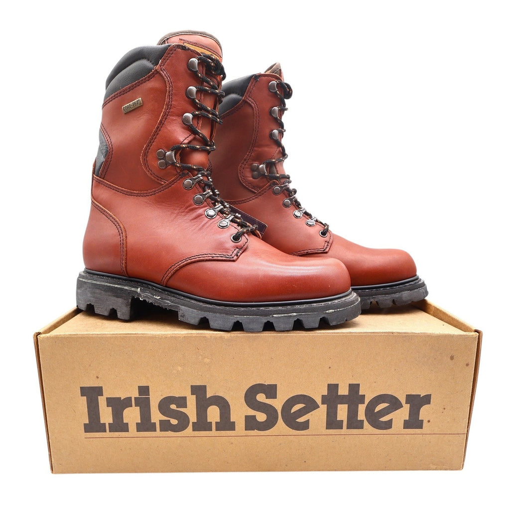 Irish Setter Stag 828 Hunting Boots Mens 8 Brown Leather New With Box