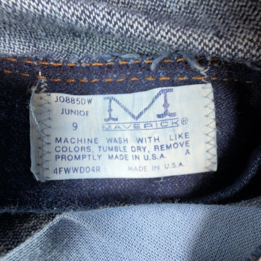 Maverick 70s Vintage High Rise Flare Jeans Juniors 9 Blue Cotton NWT Deadstock