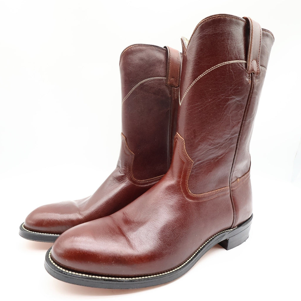 Vintage Acme Western Cowboy Boots Men 11.5 D Brown Leather NOS Box 70s