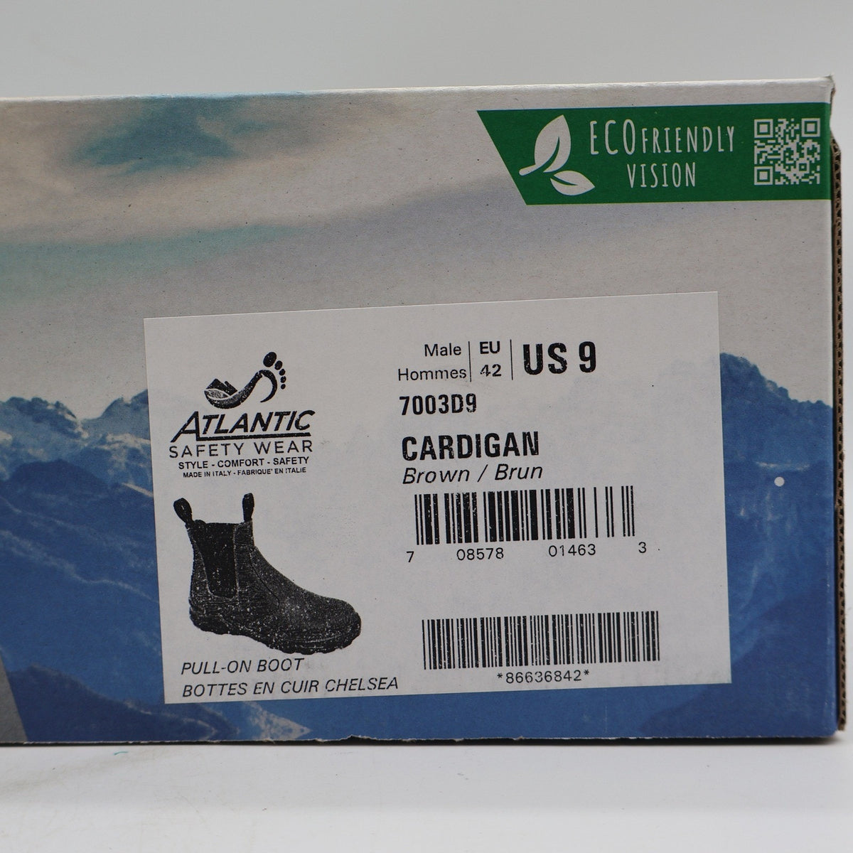 Grisport Cardigan Safety Boots Mens Size 9 Brown Leather Italian Chelsea Pull On