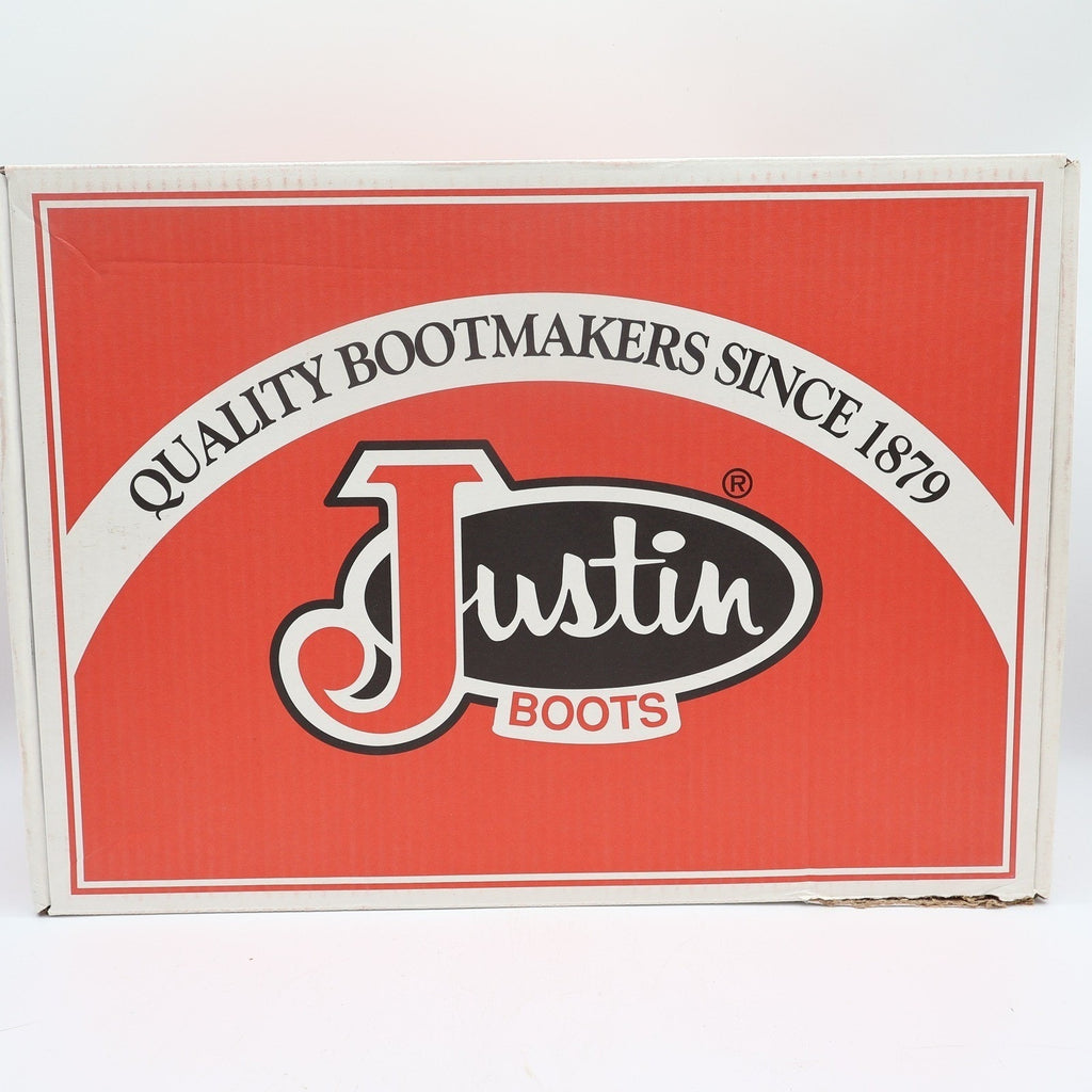 Justin Boots 1409 Mens 10 EE Black London Calf Leather Western Cowboy Boots NIB