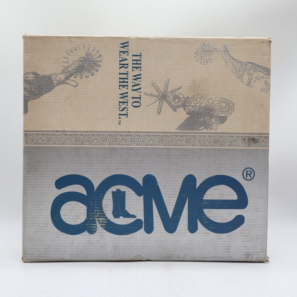 Acme Vintage 80s Distressed Leather Roper Cowboy Boots Men 6 D Box NOS