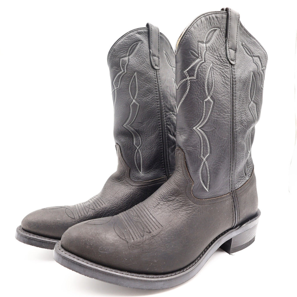 Double-H Western Cowboy Boots Mens 12EE Black Leather NWT Made in USA 3294